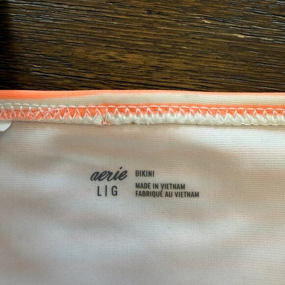 Aerie The Classic Bikini Bottom Striped Orange and White Size Large - Picture 5 of 6